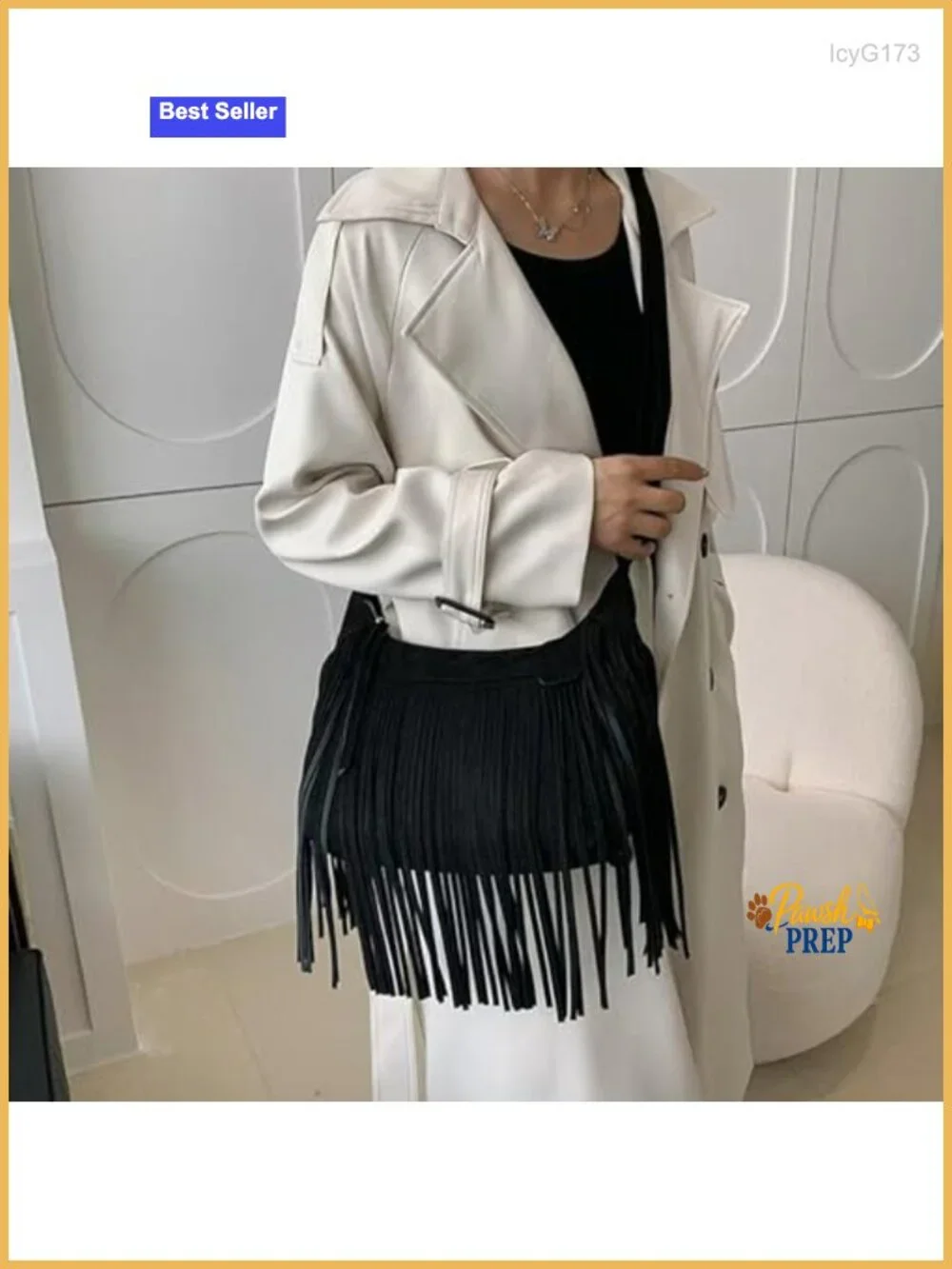 Women Vegan Suede Fringe Crossbody Hobo Bag Tassel Shoulder Purse Boho